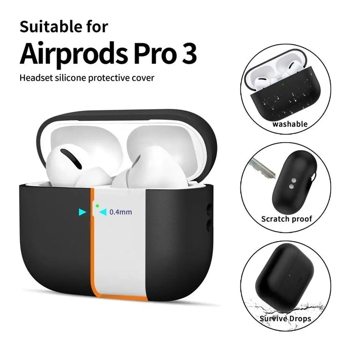 Силиконов калъф Tech-Protect за AirPods Pro 3 - черен