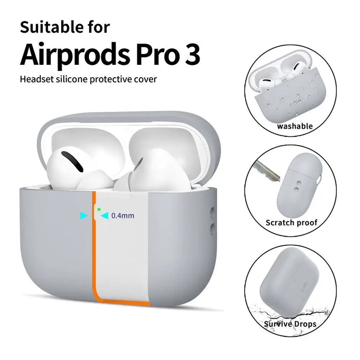 Силиконов калъф Tech-Protect за AirPods Pro 3 - сив