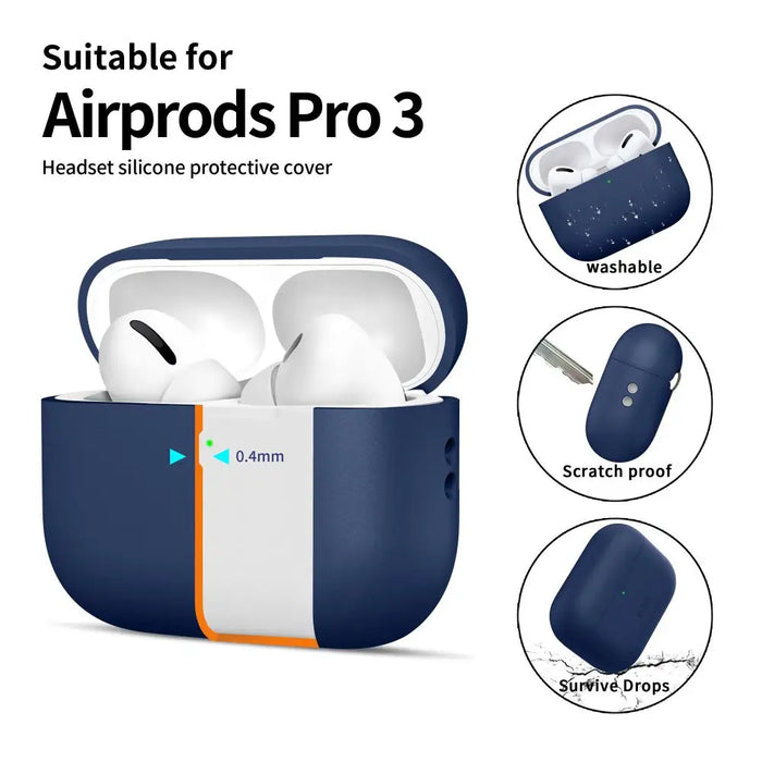 Силиконов калъф Tech-Protect за AirPods Pro 3 - тъмносин