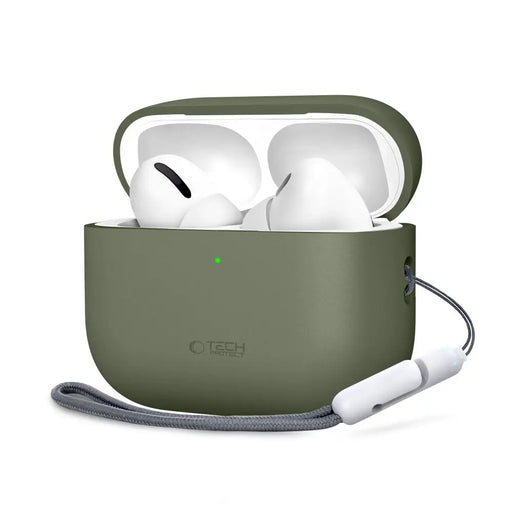 Силиконов калъф Tech-Protect за AirPods Pro 3 - зелен