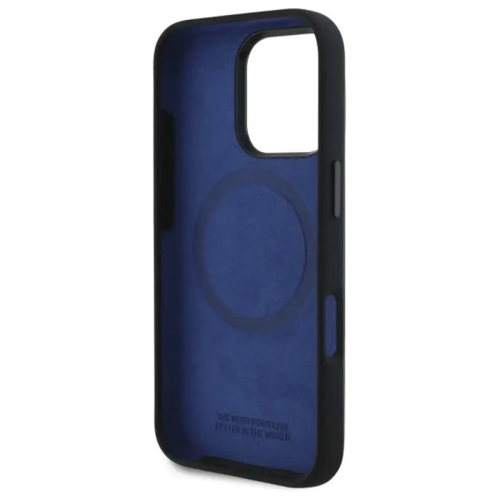 Силиконов калъф BMW Hexagon Blue Line MagSafe за iPhone 16