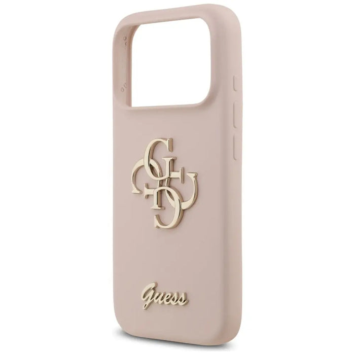 Силиконов калъф Guess Big 4G Script за iPhone 17 Pro - розов