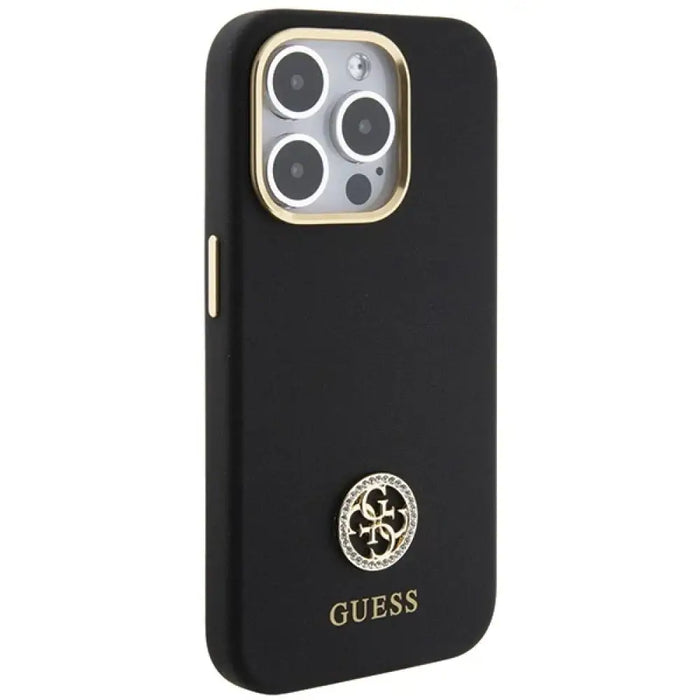 Силиконов калъф Guess Logo Strass 4G за iPhone 15 Pro Max