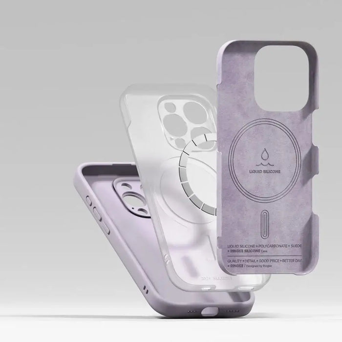 Силиконов калъф Ringke MagSafe за iPhone 16 Pro Max - лилав