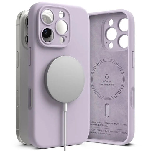 Силиконов калъф Ringke MagSafe за iPhone 16 Pro Max - лилав