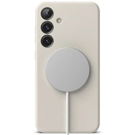 Силиконов калъф Ringke MagSafe за Samsung Galaxy S25 - бежов