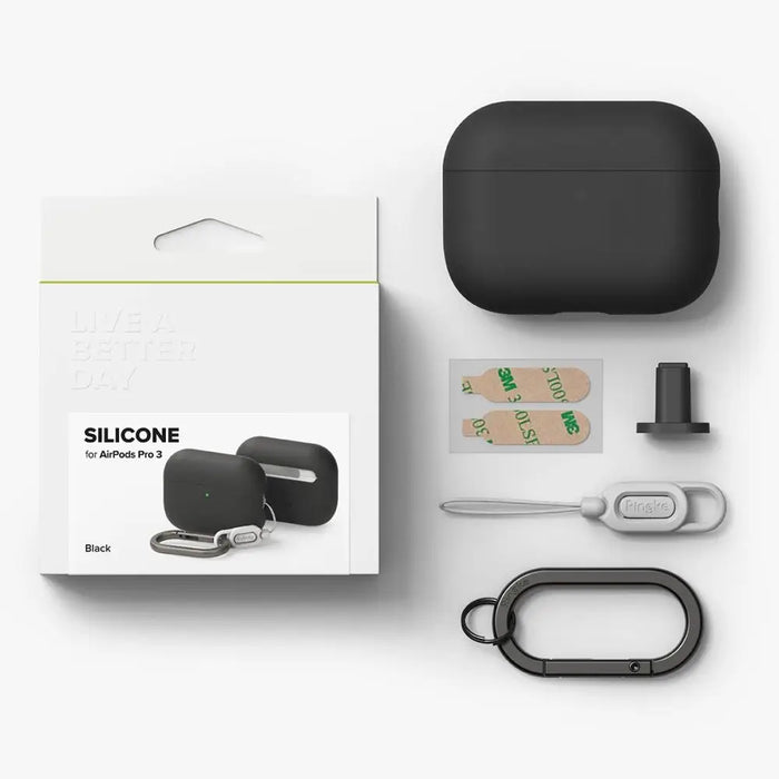 Силиконов калъф Ringke за AirPods Pro 3 - черен