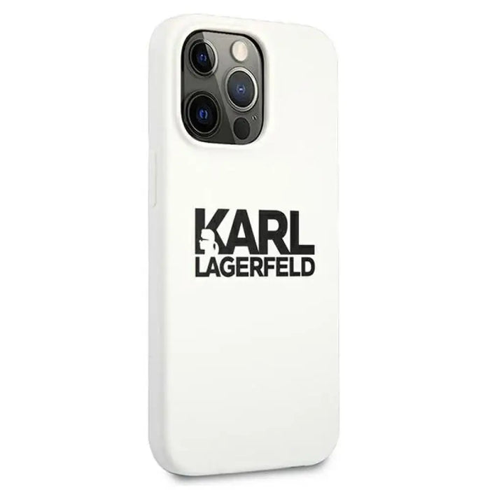 Силиконов калъф с лого на Карл Лагерфелд за iPhone 13 Pro