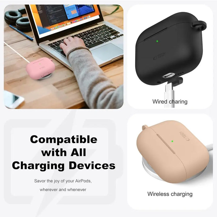 Силиконов калъф Tech-Protect Hook за AirPods Pro - оранжев