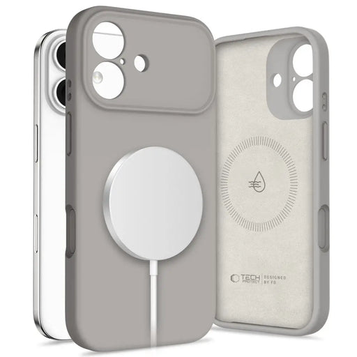 Силиконов калъф Tech-Protect MagSafe за iPhone 17 - сив