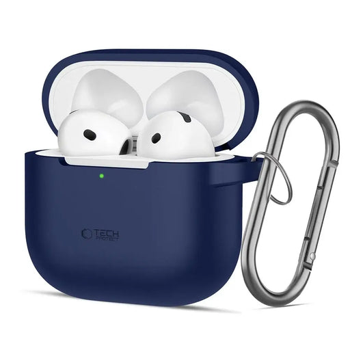Силиконов калъф Tech-Protect за AirPods 4 - тъмносин