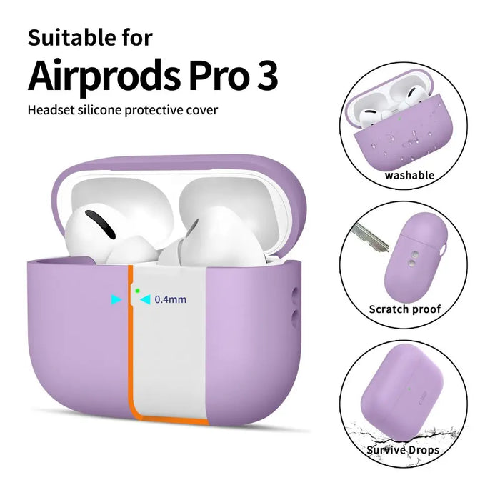 Силиконов калъф Tech-Protect за AirPods Pro 3 - лилав