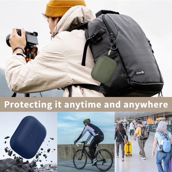 Силиконов калъф Tech-Protect за AirPods Pro 3 - тъмносин