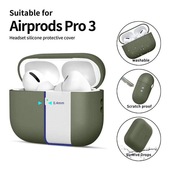 Силиконов калъф Tech-Protect за AirPods Pro 3 - зелен