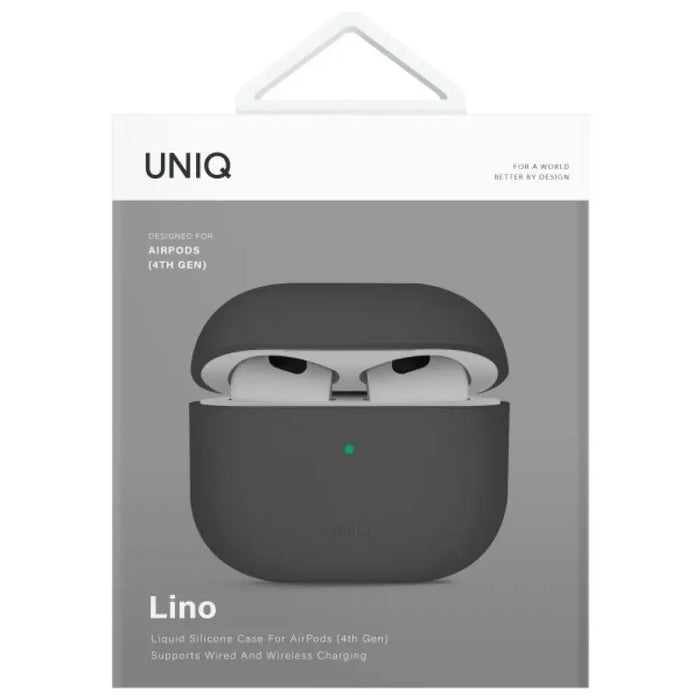 Силиконов калъф Uniq Lino за AirPods 4 - сив