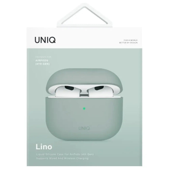 Силиконов калъф Uniq Lino за AirPods 4 - зелен