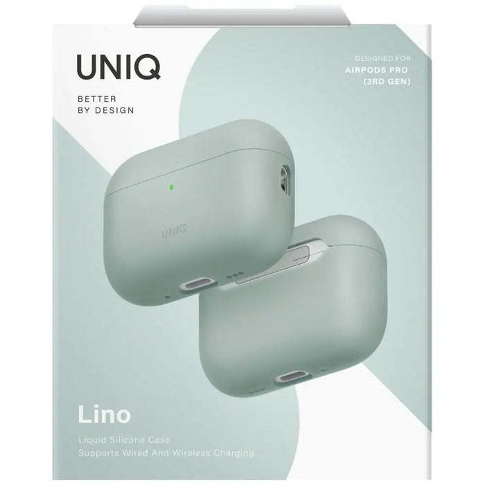 Силиконов калъф Uniq Lino за AirPods Pro 3 - зелен