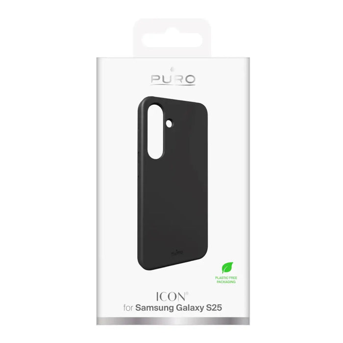 Силиконов калъф Puro Icon за Samsung Galaxy S25 - черен