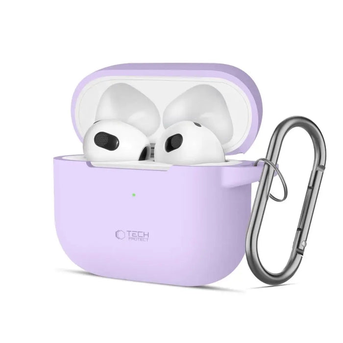 Силиконов калъф Tech-Protect за Apple AirPods 3 - лилав