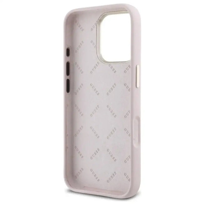 Силиконов калъф Guess Logo Strass 4G за iPhone 16 Pro