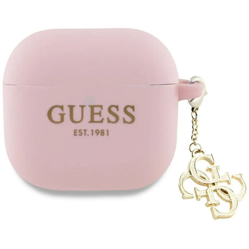 Силиконов калъф Guess за AirPods 4 4G Charm - розов