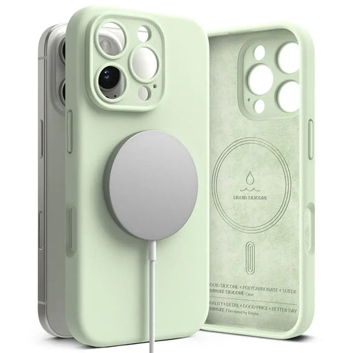 Силиконов калъф Ringke MagSafe за iPhone 16 Pro max - зелен
