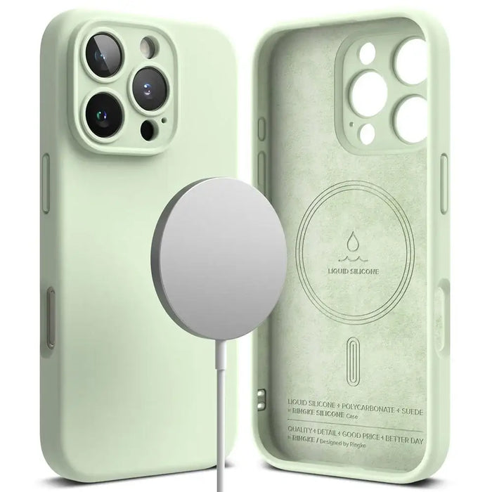 Силиконов калъф Ringke MagSafe за iPhone 16 Pro max - зелен
