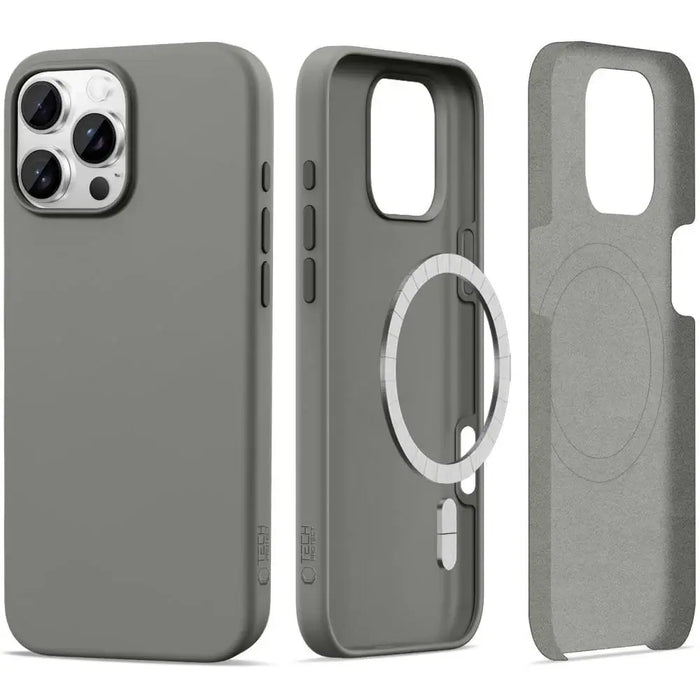 Силиконов калъф Tech-Protect MagSafe за iPhone 16 Pro - сив