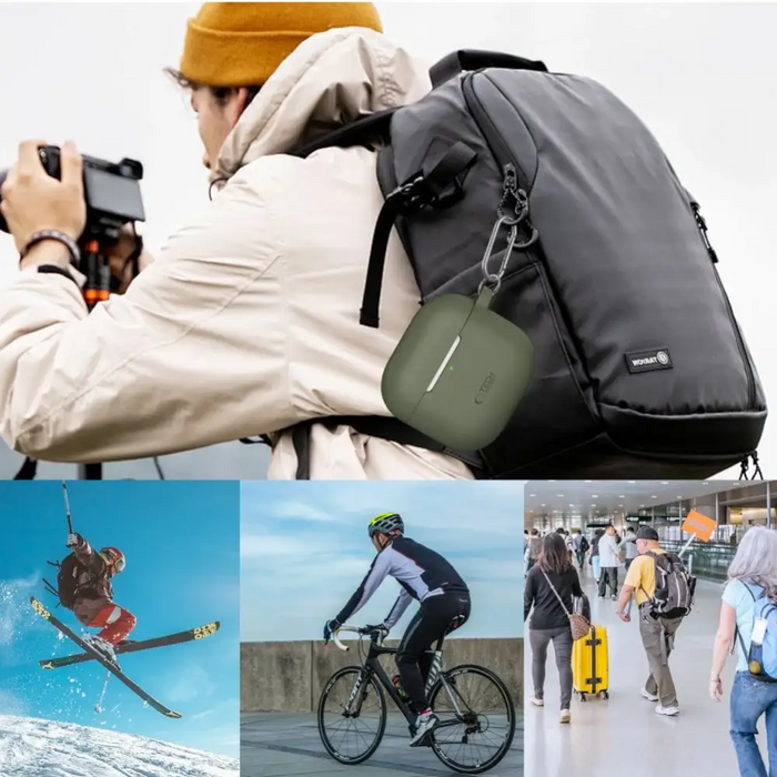 Силиконов калъф Tech-Protect за AirPods 4 - тъмносин