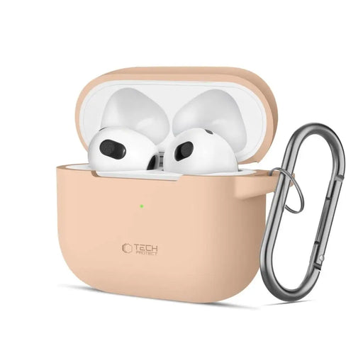 Силиконов калъф Tech-Protect за Apple AirPods 3 - бежов
