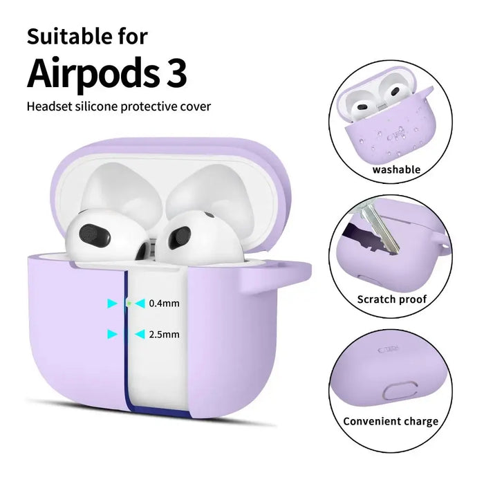 Силиконов калъф Tech-Protect за Apple AirPods 3 - лилав