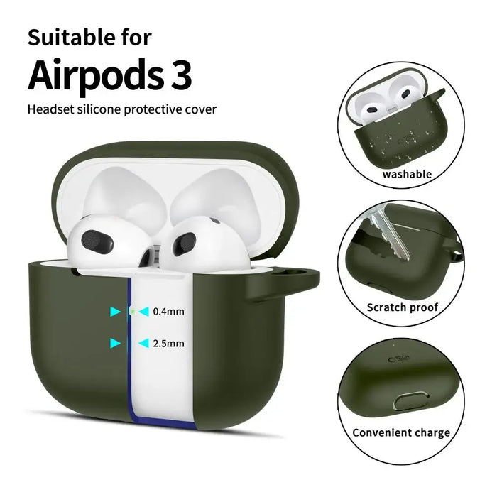 Силиконов калъф Tech-Protect за Apple AirPods 3 - зелен