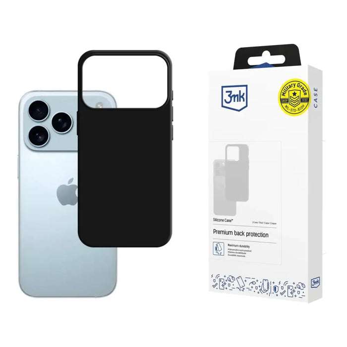 Силиконов кейс 3mk за iPhone 17 Pro - черен