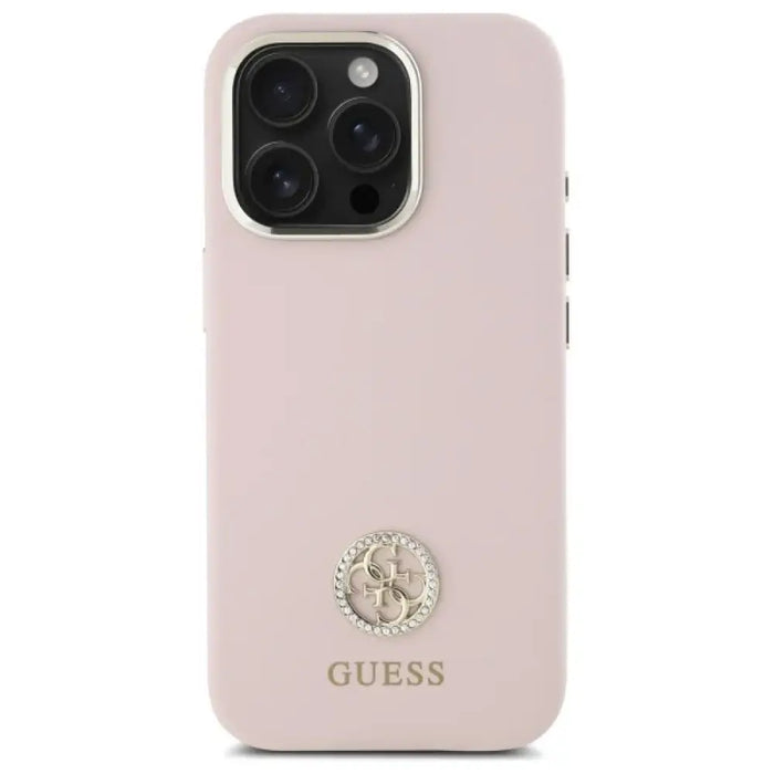 Силиконов кейс Guess Logo Strass 4G за iPhone 16 Pro Max