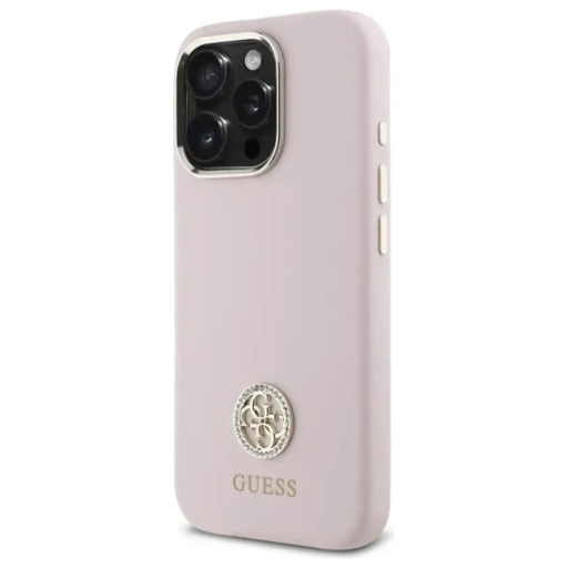 Силиконов кейс Guess Logo Strass 4G за iPhone 16 Pro Max