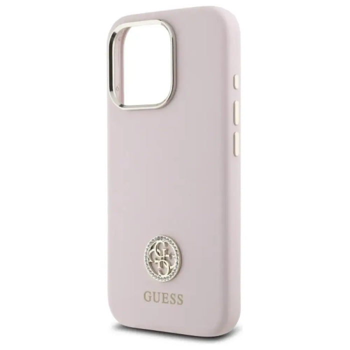 Силиконов кейс Guess Logo Strass 4G за iPhone 16 Pro Max
