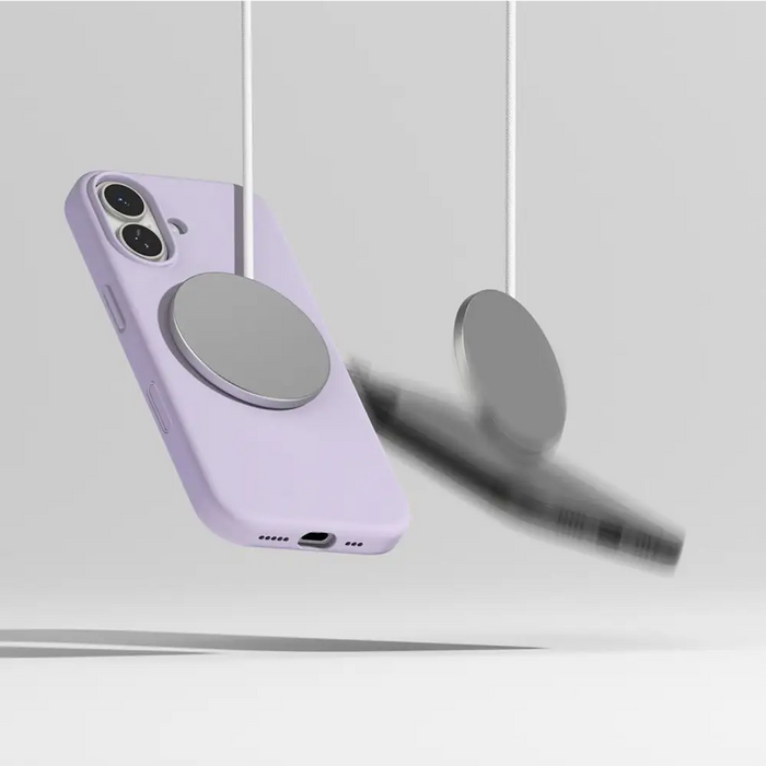 Силиконов магнитен калъф Ringke MagSafe за iPhone 17 - лилав