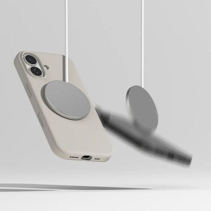 Силиконов магнитен калъф Ringke MagSafe за iPhone 17 - бежов