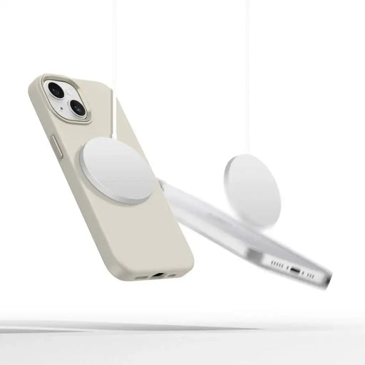 Силиконов PU калъф Tech-Protect MagSafe за iPhone 14 - бежов