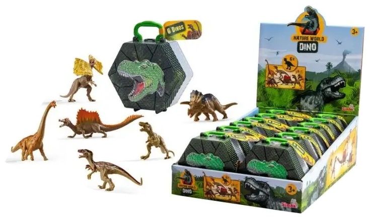 Игрален комплект Simba Toys - Динозаври в кутия, 6 броя