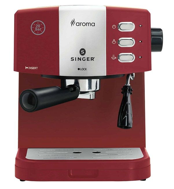 Кафемашина Singer - ES-851R, 20 bar, 1.5l, червена