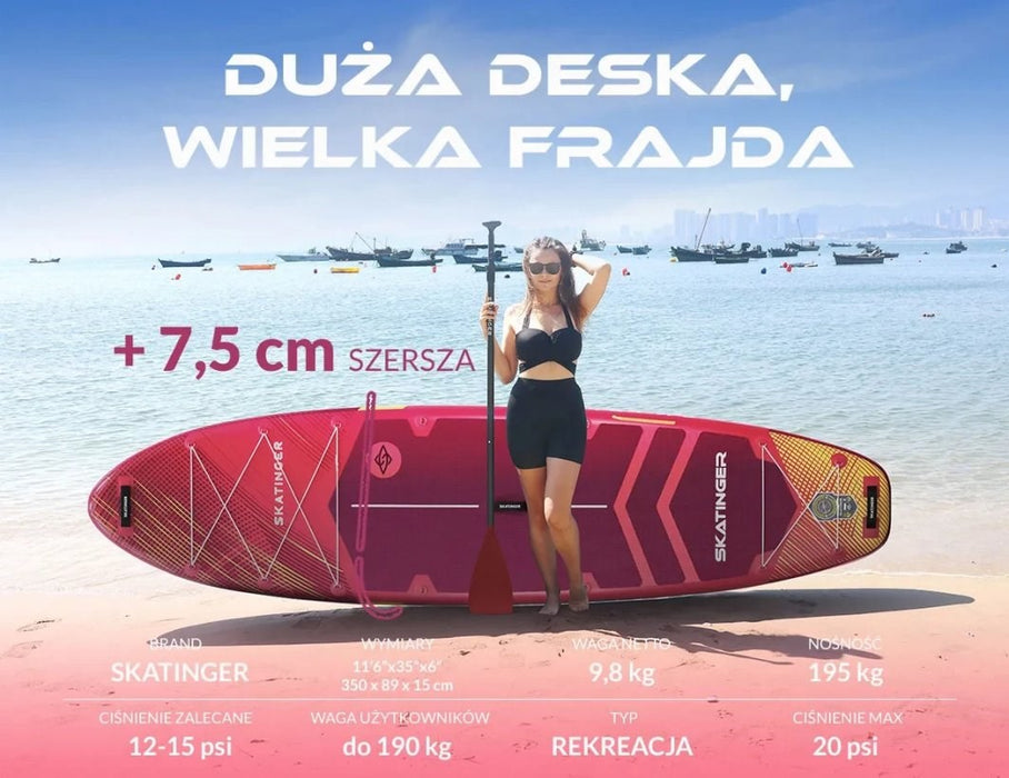 Деска SUP SKATINGER Prana Meteor Red 350x89x15 см