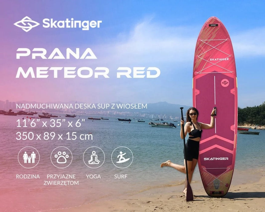Деска SUP SKATINGER Prana Meteor Red 350x89x15 см