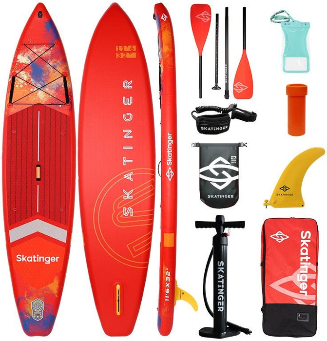 Деска SUP SKATINGER Interstellar червена 350x81x15