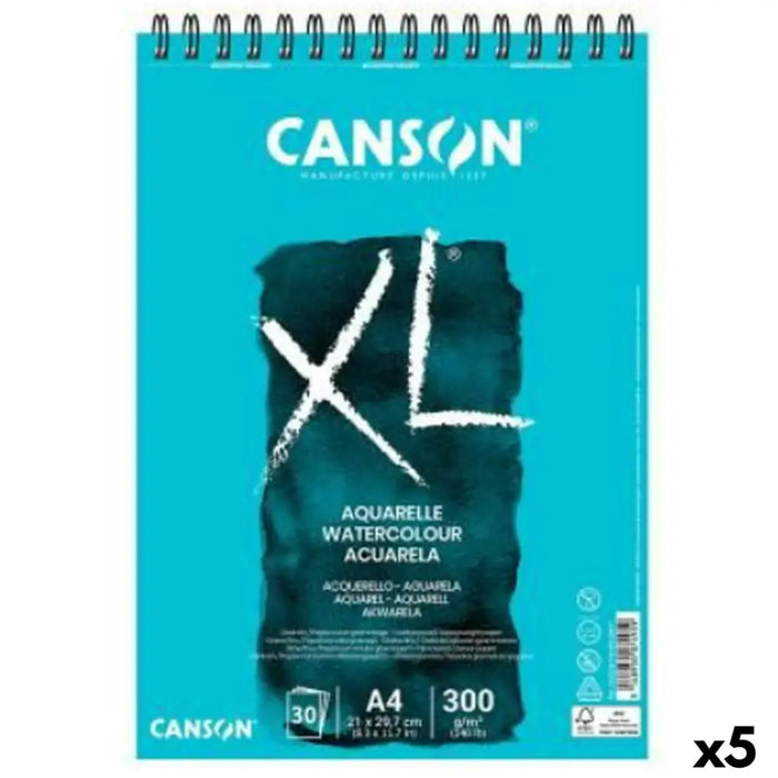 Скицник Canson XL Aquarelle 20 Листи Бял A5 5 броя 300 g/m²