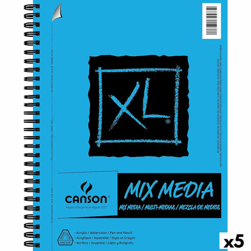Скицник Canson XL Mix Media Бял A4 хартия 5 броя 30 Листи