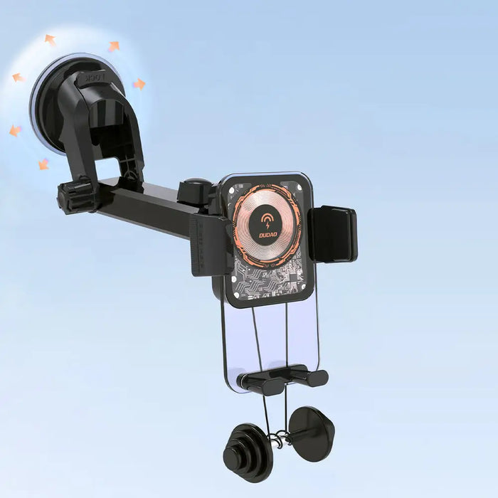 Скоба за кола Dudao F19 с индуктивно зарядно 15W - черна