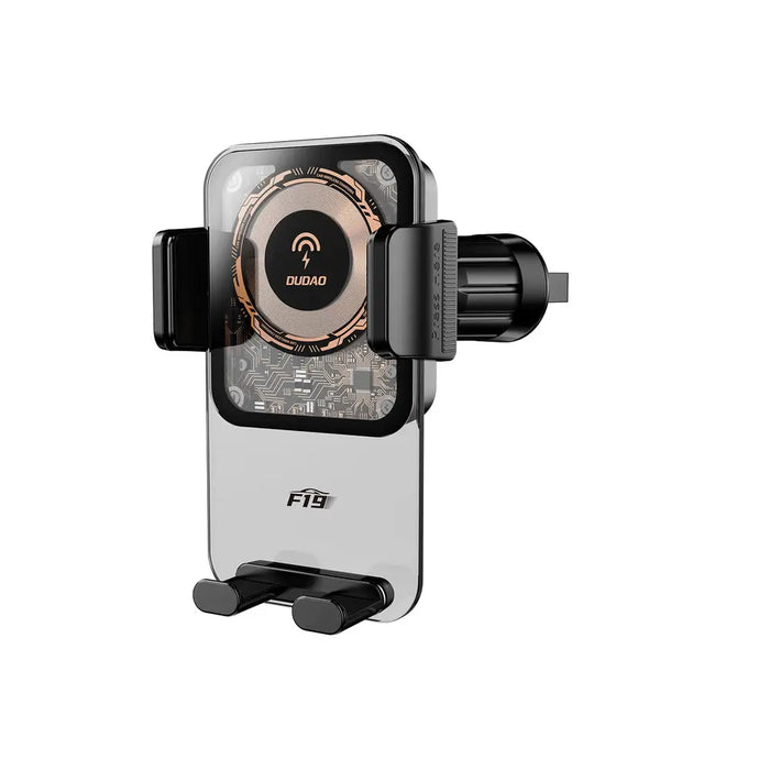 Скоба за кола Dudao F19 с индуктивно зарядно 15W - черна
