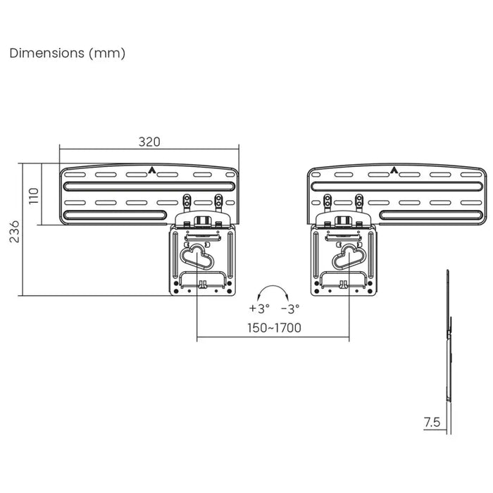 Скоба за телевизор Maclean съвместима с QLED телевизори