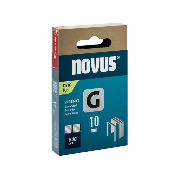 СКОБИ ЗА ТАКЕР ТИП G 11 10 ММ NOVUS 600 БРОЯ